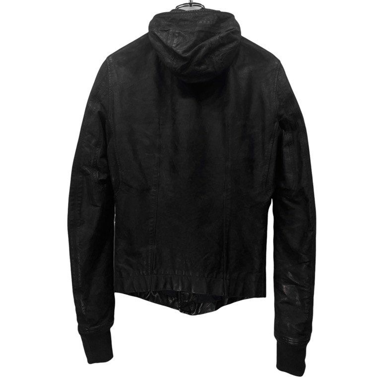 Rick Owens カーフレザーハイネックフーデッドブルゾン ジャケット