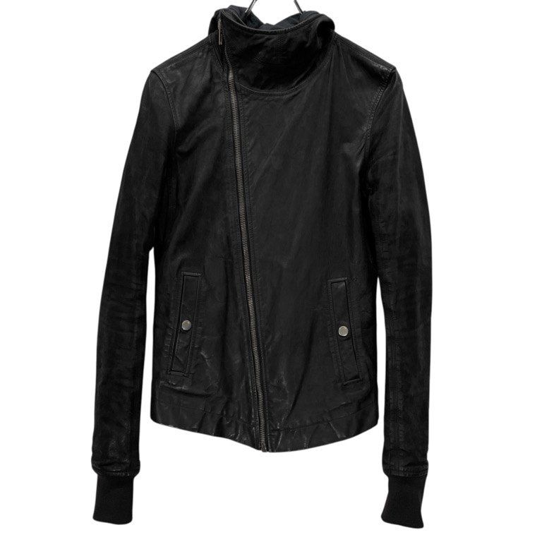 Rick Owens カーフレザーハイネックフーデッドブルゾン ジャケット