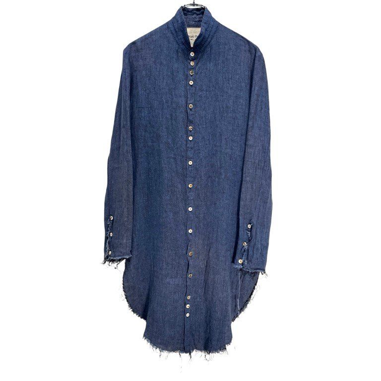 MARC POINT リネンカットオフラウンドロングシャツ ブラウス トップス マークポイント メンズ