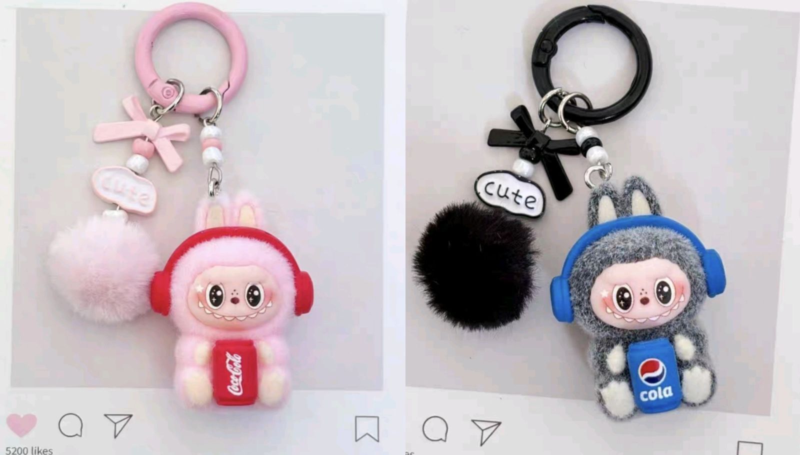 ラブブ　ぬいぐるみ キーホルダー付き Labubu ラブブ ぬいぐるみ キーホルダー ボールチェーン付き 6個セット