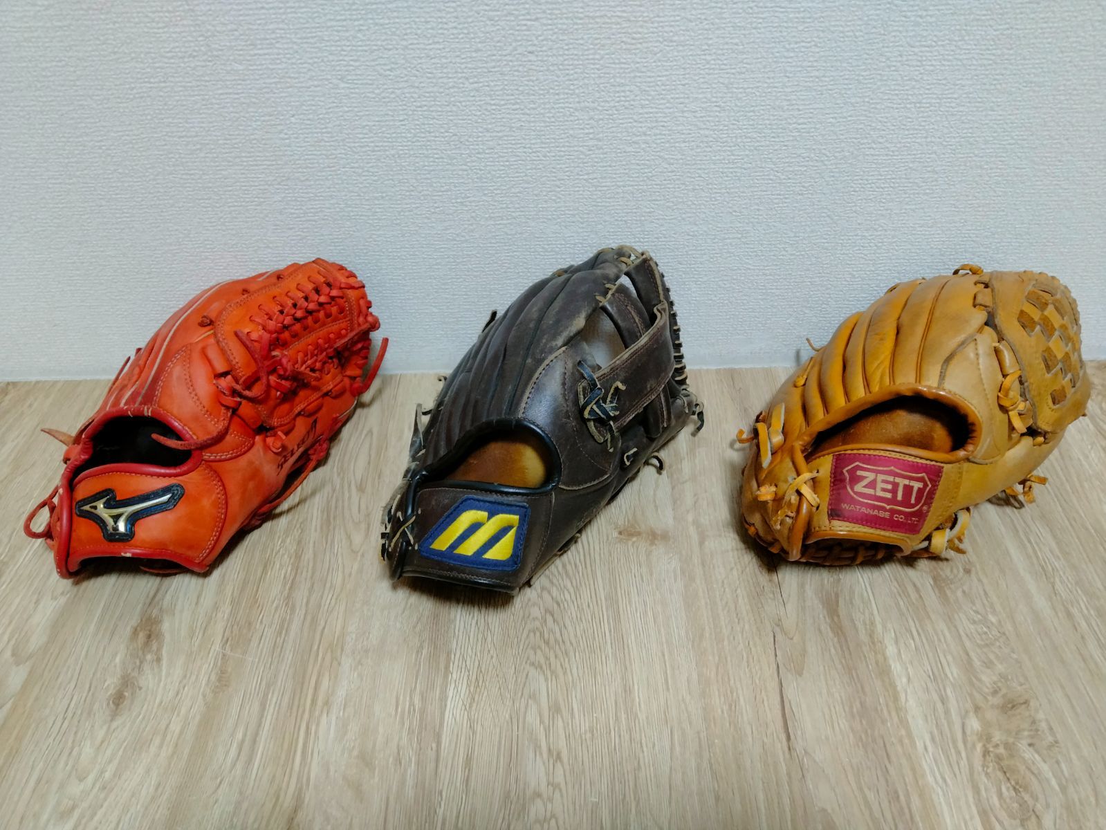 まとめ売り】右利き用 グローブ3点セット MIZUNO ミズノ グローブ