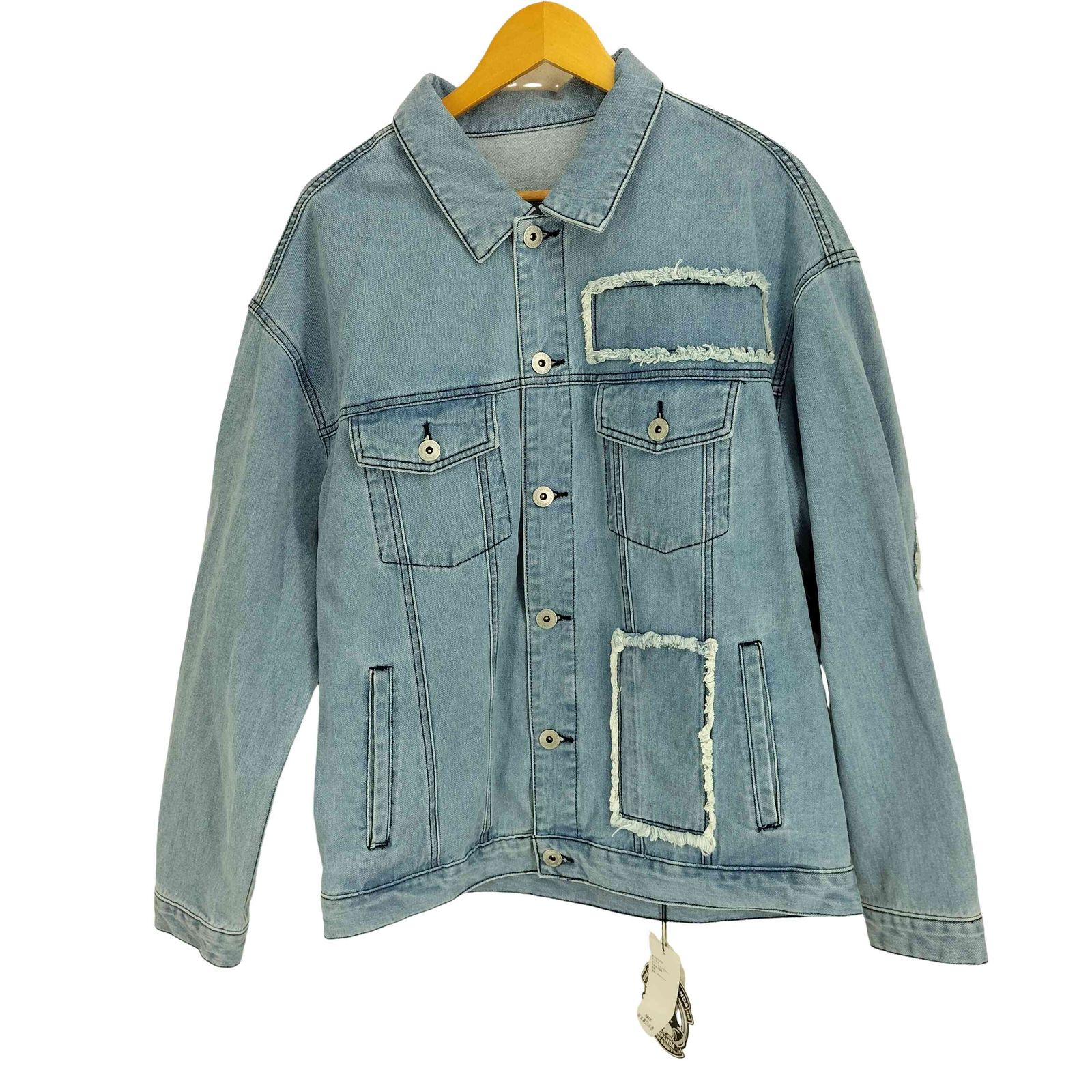 ハイパンダ HIPANDA バックロゴ刺繍 デニムジャケット メンズ import