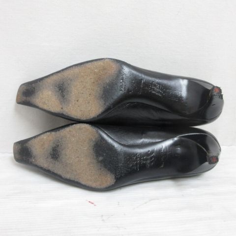 プラダ PRADA 本革 レザー パンプス 40 約27cm 黒 ブラック 靴