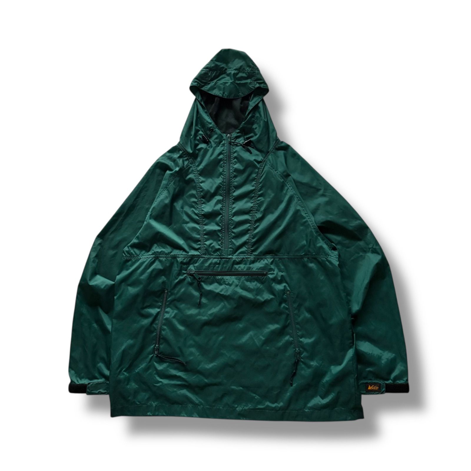 REI 90s アールイーアイ ナイロン アノラックパーカー 無地 グリーン 90s REI Nylon Anorak Parka アールイーアイ ナイロンアノラック