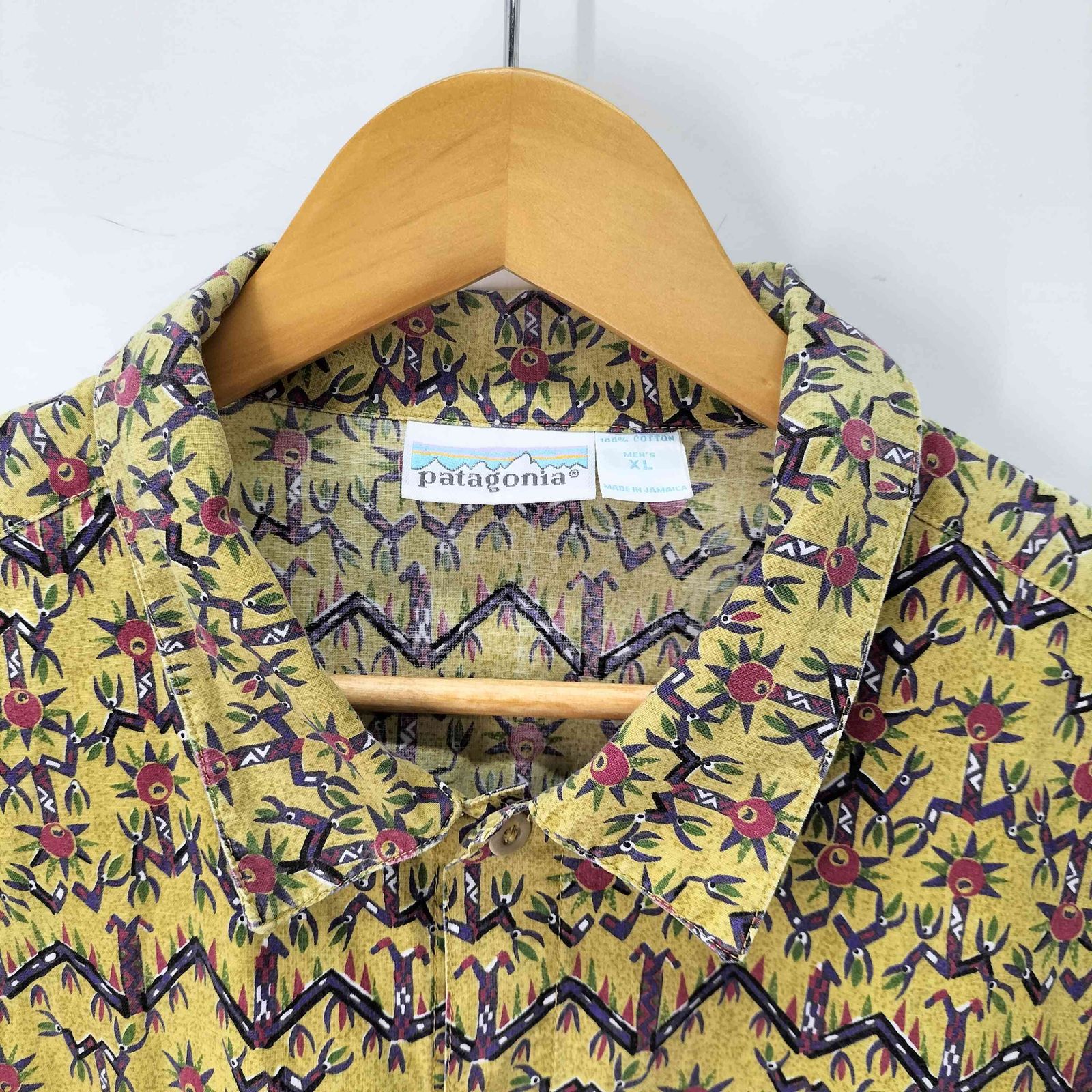 patagonia(パタゴニア) A/Cシャツ 1992 DANCING PALMS/CURRY ダンシング パーム カリー メンズ import：XL 【中古】【ブランド古着バズストア】 パタゴニア patagonia A/Cシャツ 1992 DANCING PALMS/CURRY ダンシング