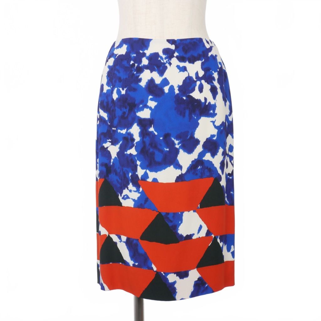 DRIES VAN NOTEN ドリスヴァンノッテン　膝丈スカート　サイズ34 ドリスヴァンノッテン DRIES VAN NOTEN 総柄スカート ひざ丈 タイト 34