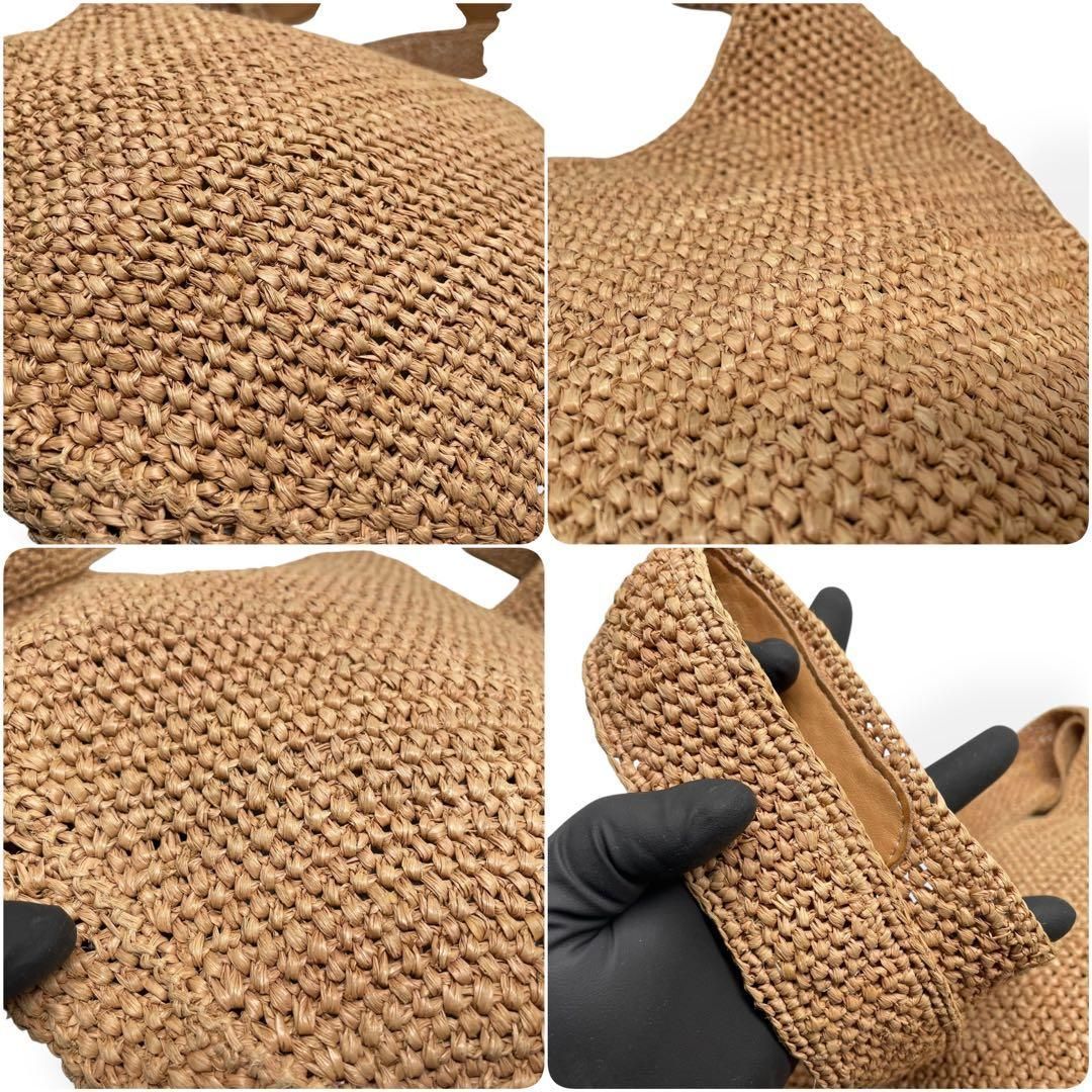 美品 HELEN KAMINSKI ショルダーバッグ 三日月型 ラフィア - メルカリ