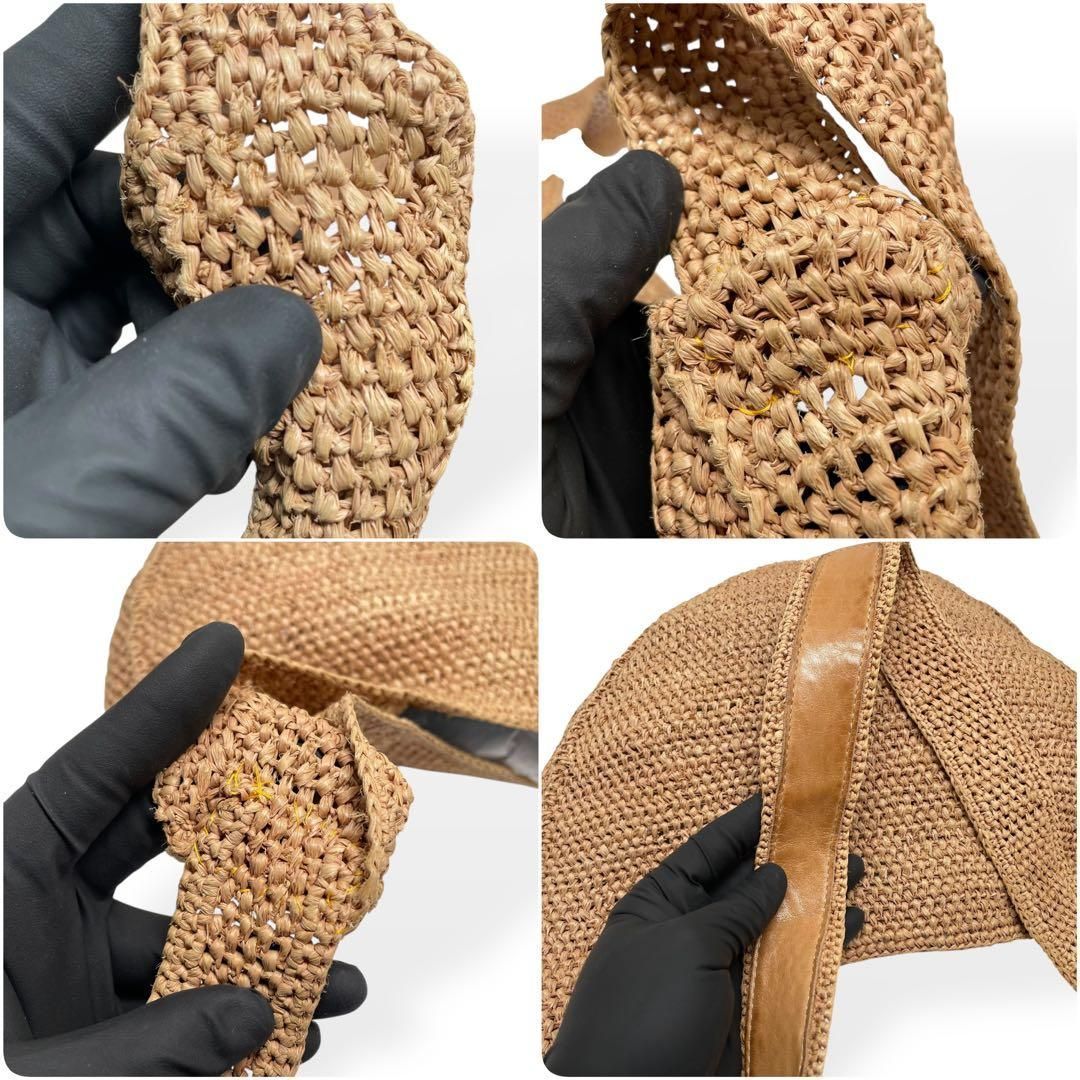 美品 HELEN KAMINSKI ショルダーバッグ 三日月型 ラフィア - メルカリ