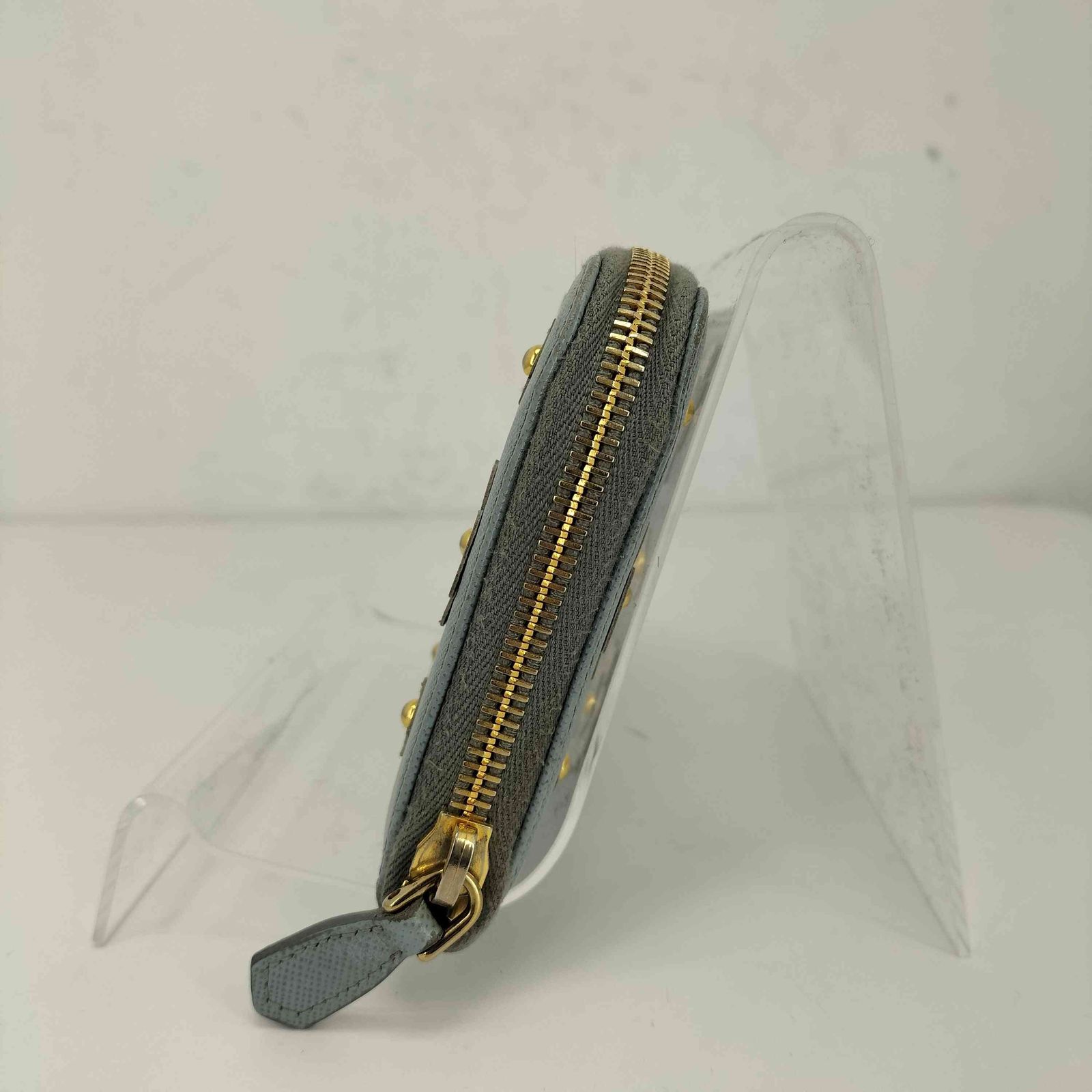 プラダ PRADA ラウンドジップ フラワーモチーフ ロングウォレット