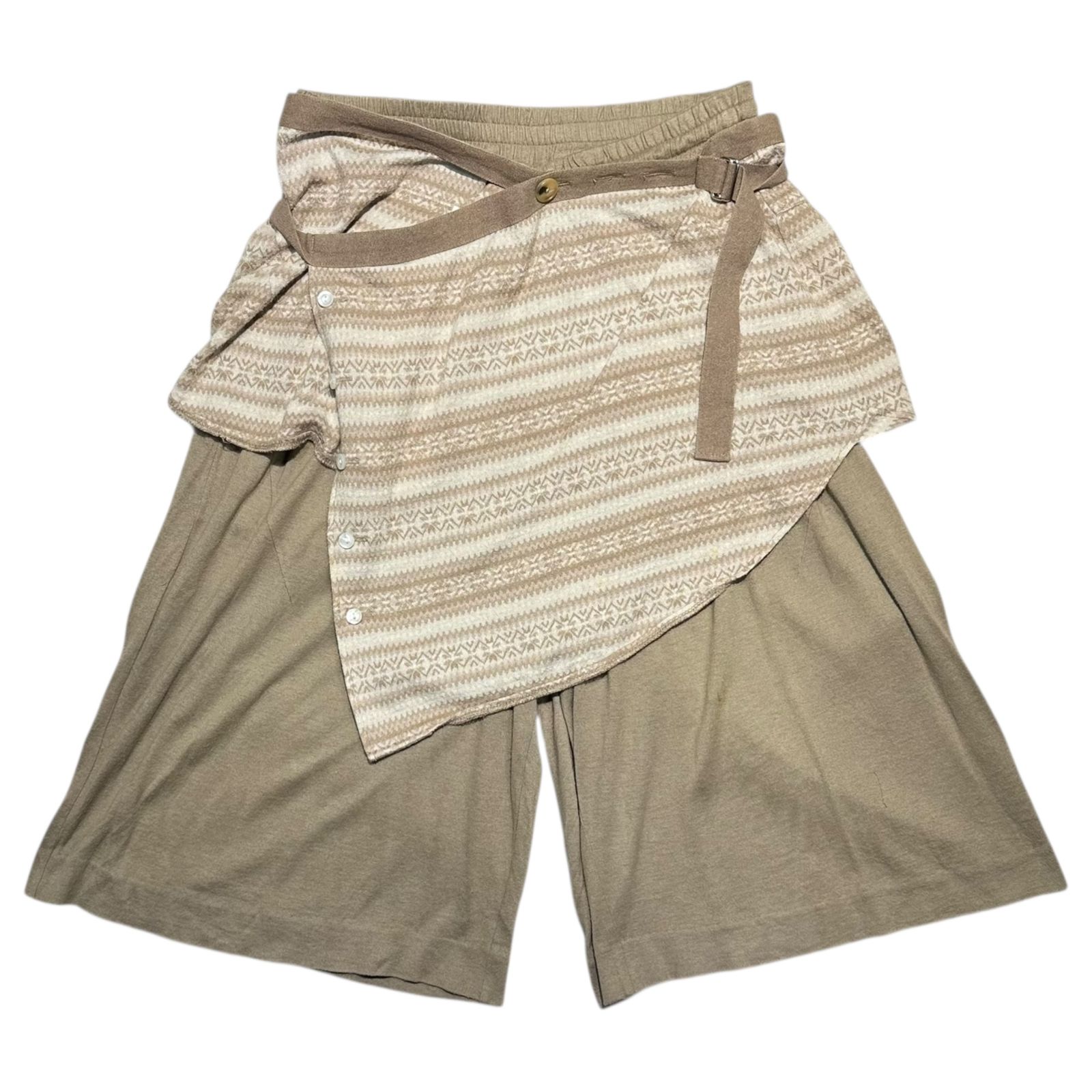 NUMBER N INE ナンバーナイン 08 SS コットン カシミア ワイドショーツ＆フェアアイル 巻きスカート セット PT S 08-NP 005 A SKT 006 B 3 M ベージュ 宮下貴裕本人期