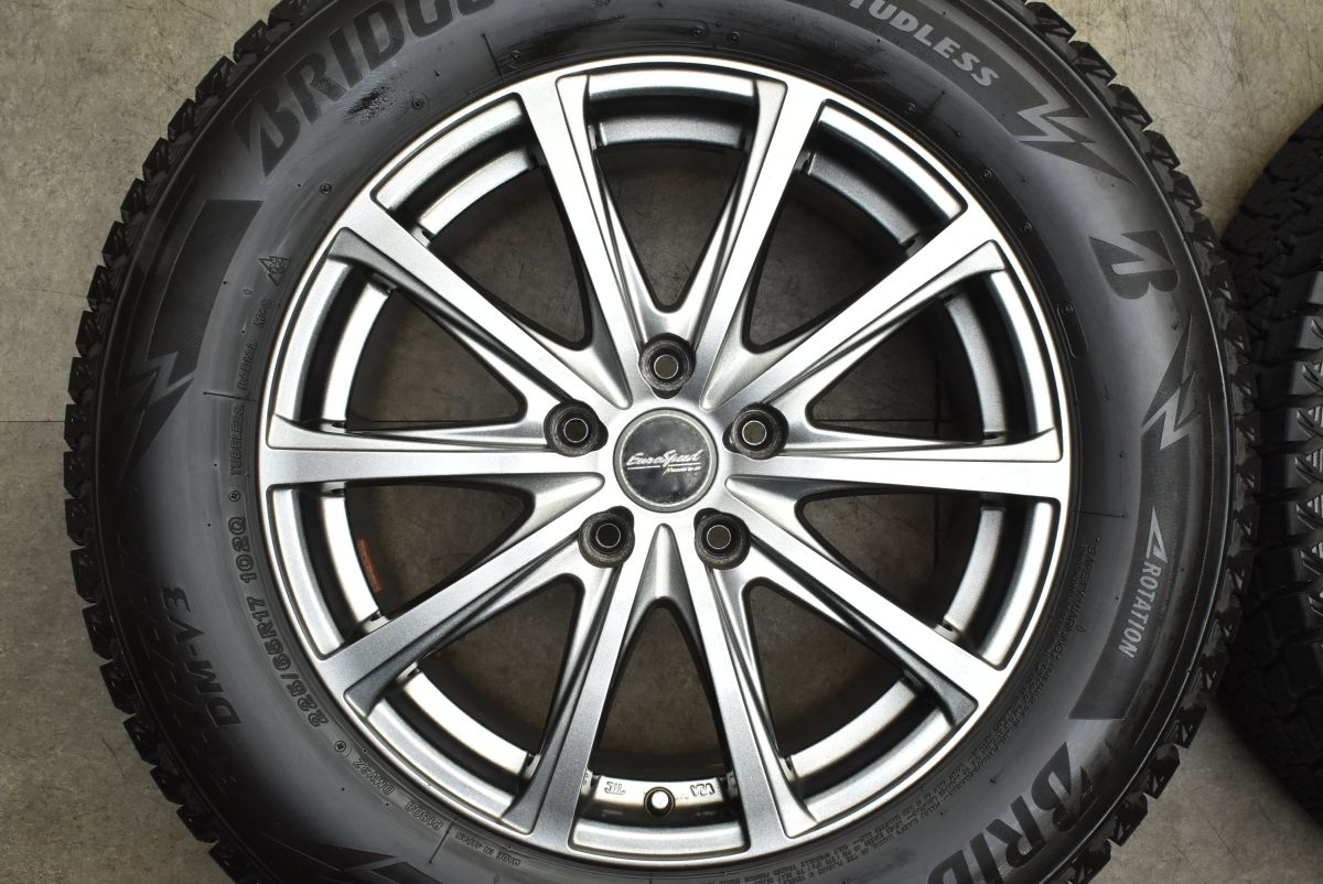 バリ溝 ユーロスピード 17 in 7 J 48 PCD 114 3 ブリヂストン ブリザック DM V 225 65 R エクストレイル CX 5 8 アウトバック