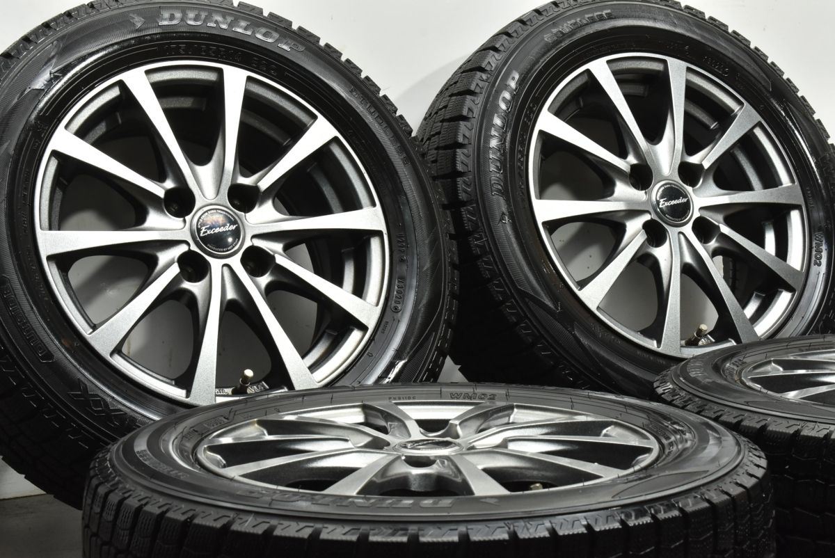 バリ溝 エクシーダー 14 in 5 J 38 PCD 100 ダンロップ ウィンターマックス WM 02 175 65 R パッソ ヴィッツ デミオ フィット ノート