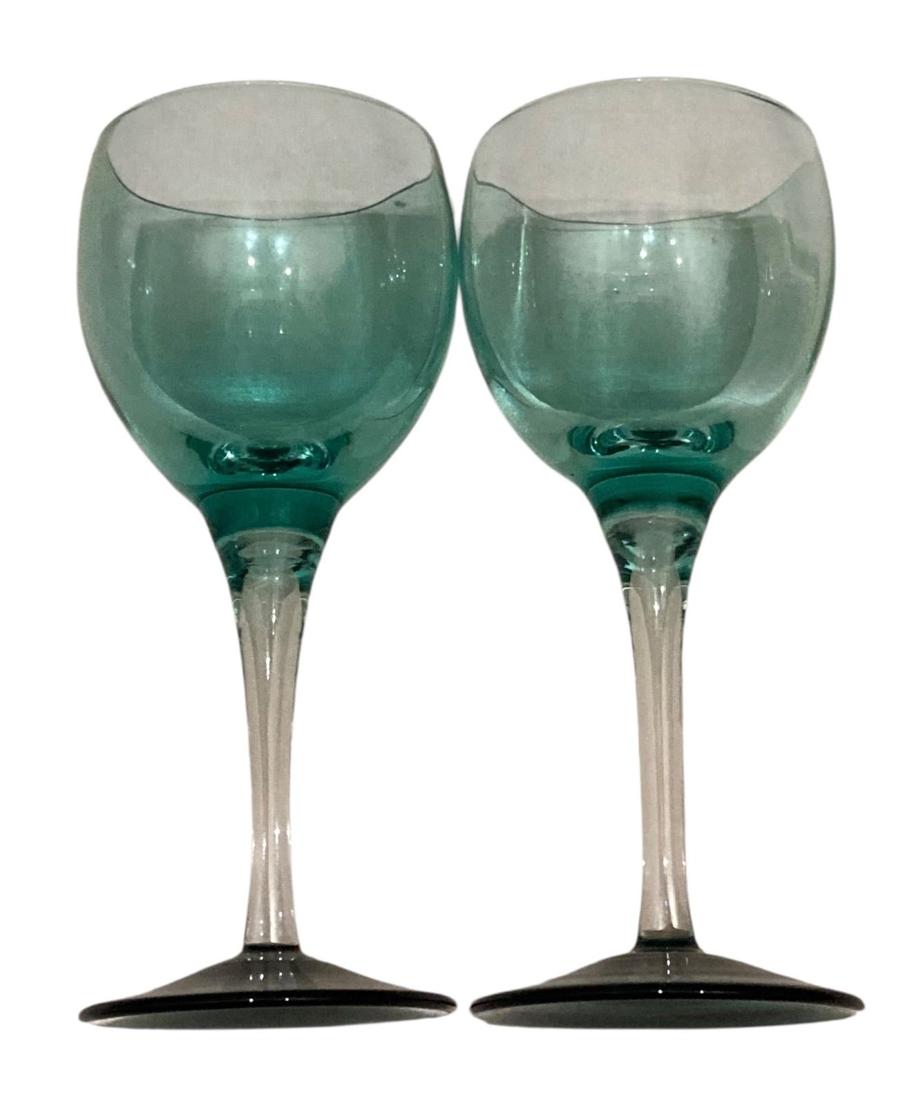 ノリタケ製 クリスタル グリーン ペア ワイン グラス ガラス 関連 リビー ドメーヌ ジュニパーグリーン ステムウェア ウォーターグラス ミッドセンチュリーモダン アンティーク レトロ ヴィンテージ 骨董 古美術 N 25 L T 34