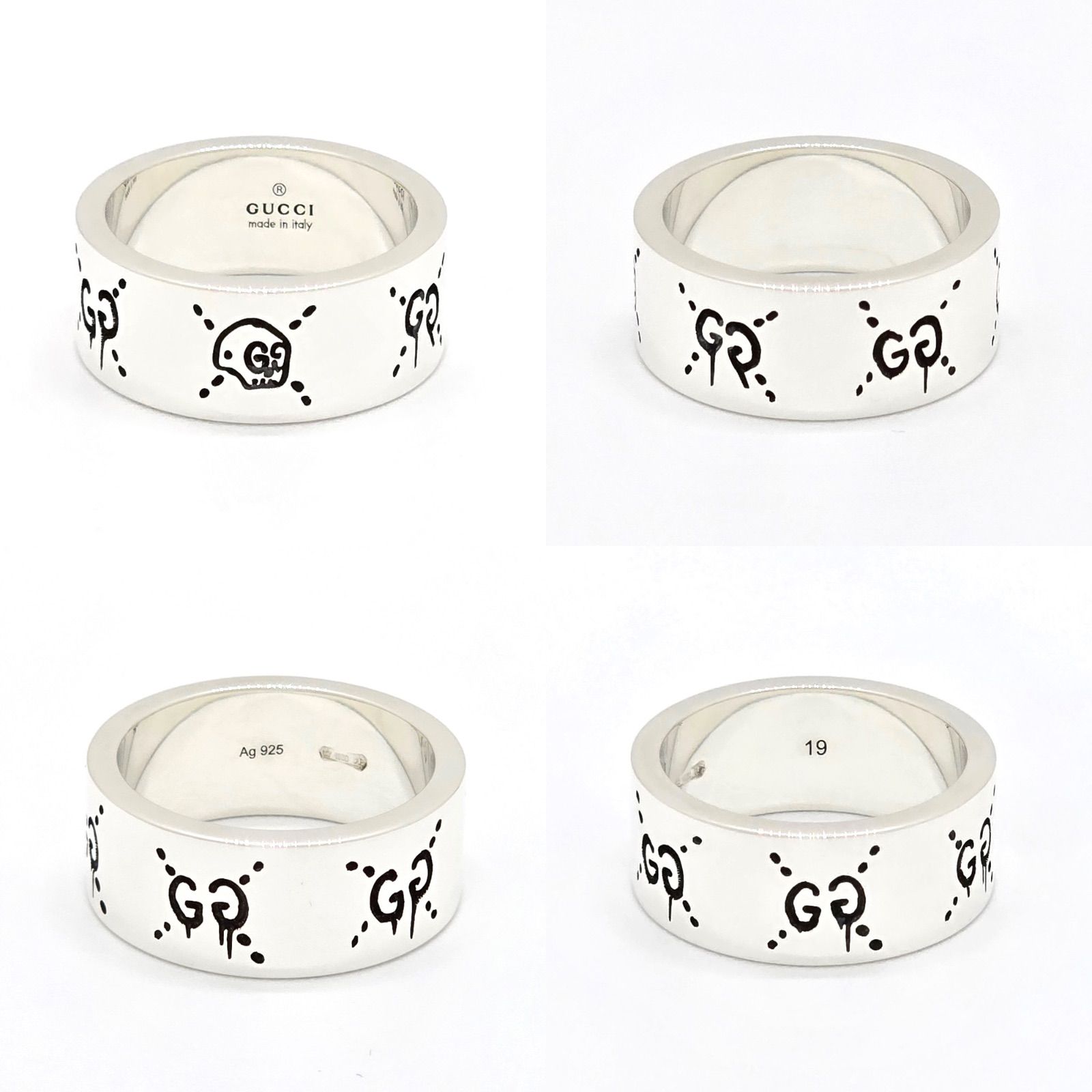 美品✨GUCCI グッチ　リング　ゴースト　シルバー925 #18 磨き済み GUCCI(グッチ) GUCCI GHOST グッチゴースト シルバーリング 指輪 18号