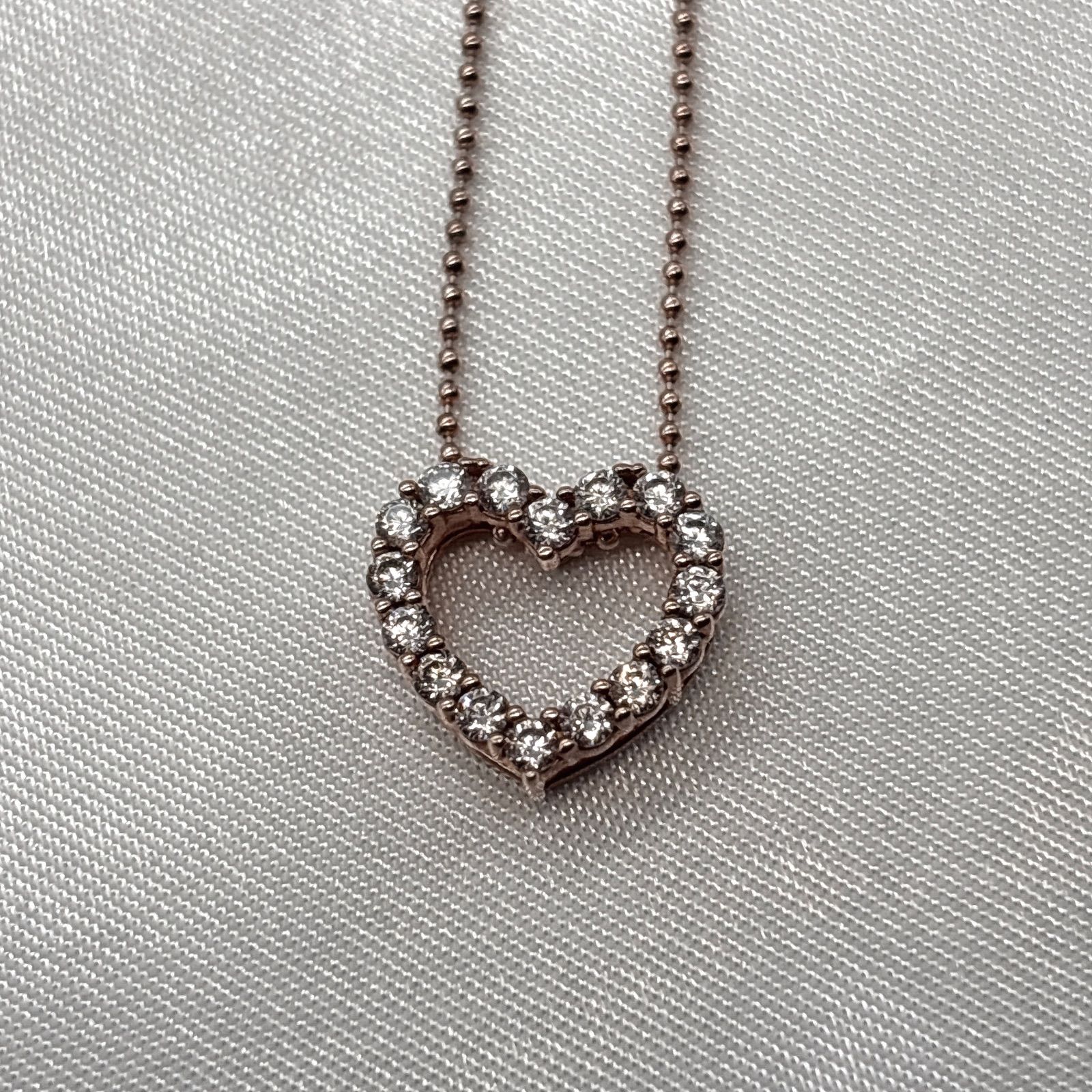 ジュエリーツツミネックレスハート 925 ラインストーンピンクゴールド
