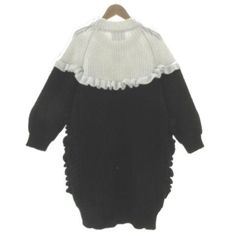 チェスティ Chesty ウール混 フリル ビジュー ニット ワンピース