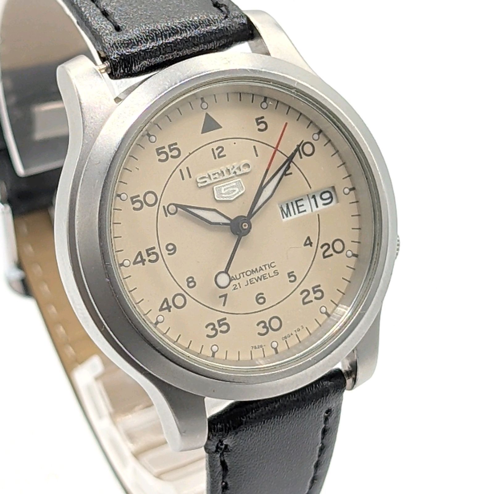SEIKO 7619-7060 Deluxe Watch Automatic dial Day-Date Working セイコー セイコー5 時計 自動巻き メンズ 裏スケルトン ラウンド シルバー デイデイト ヴィンテージ アンティーク 稼働品