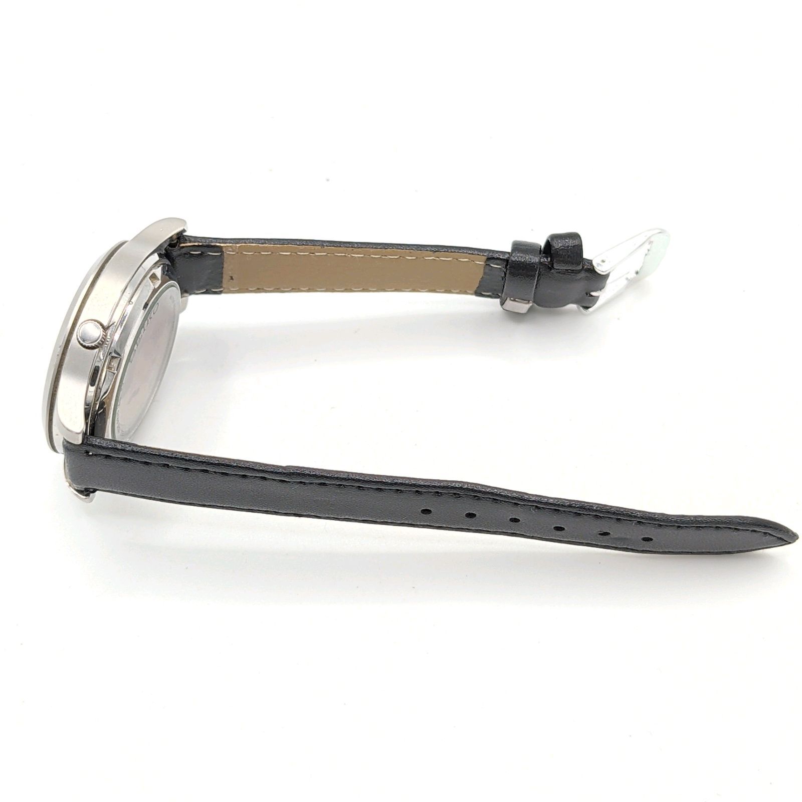  SEIKO 7619 7060 Deluxe Watch Automatic dial Day Date Working セイコー セイコー5 時計 自動巻き メンズ 裏スケルトン ラウンド シルバー デイデイト ヴィンテージ アンティーク 稼働品 柔らか素材 自動巻き時計 腕時計(アナログ)