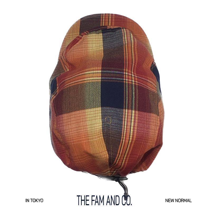 THE FAM AND CO GRANDPA CROWNLESS MADRAS PLAID COTTON HUNTING CAP