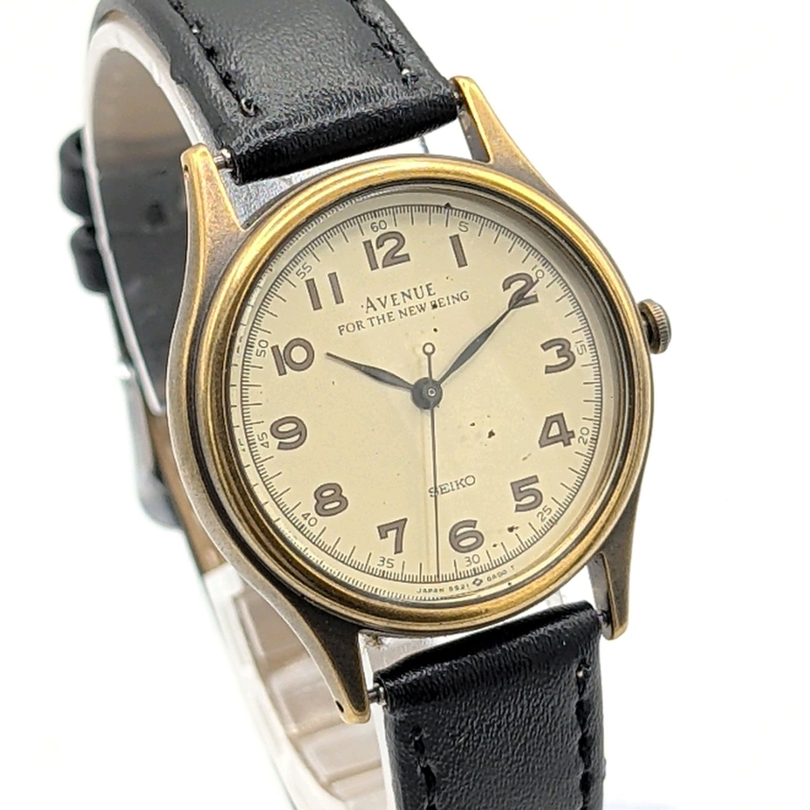 SEIKO AVENUE 5S21-6A00 Watch Men's Quartz Round Gold Y2K 00S