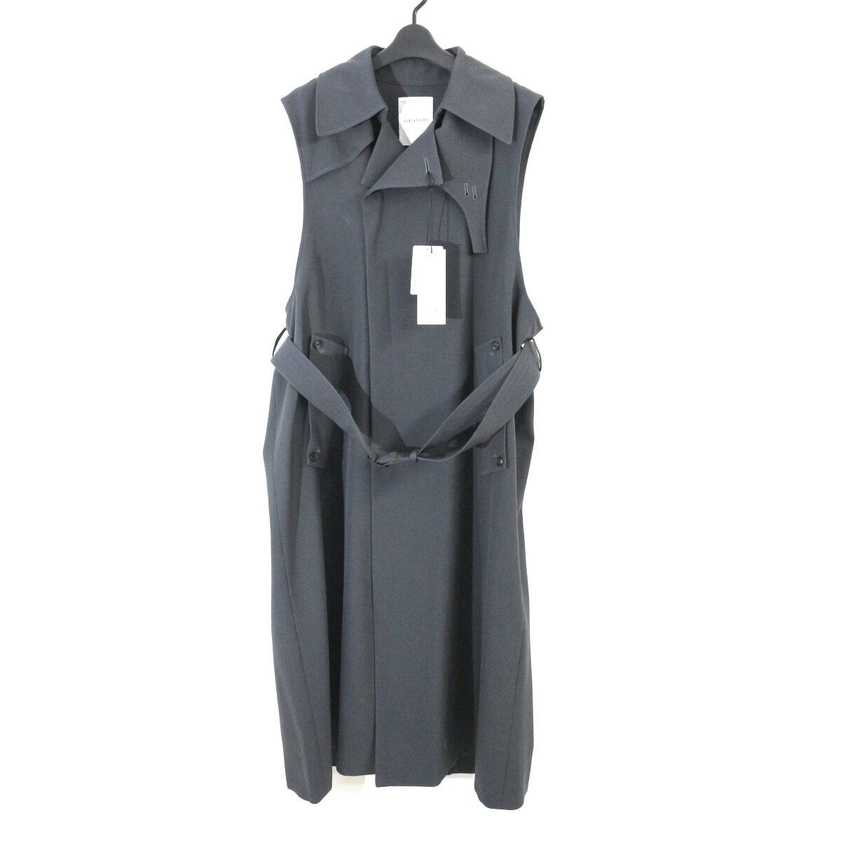 サブレーションズ 23 AW HEAVY WOOL ヘビーウールギャバジンスリーブレスロングコート 2 S 071309