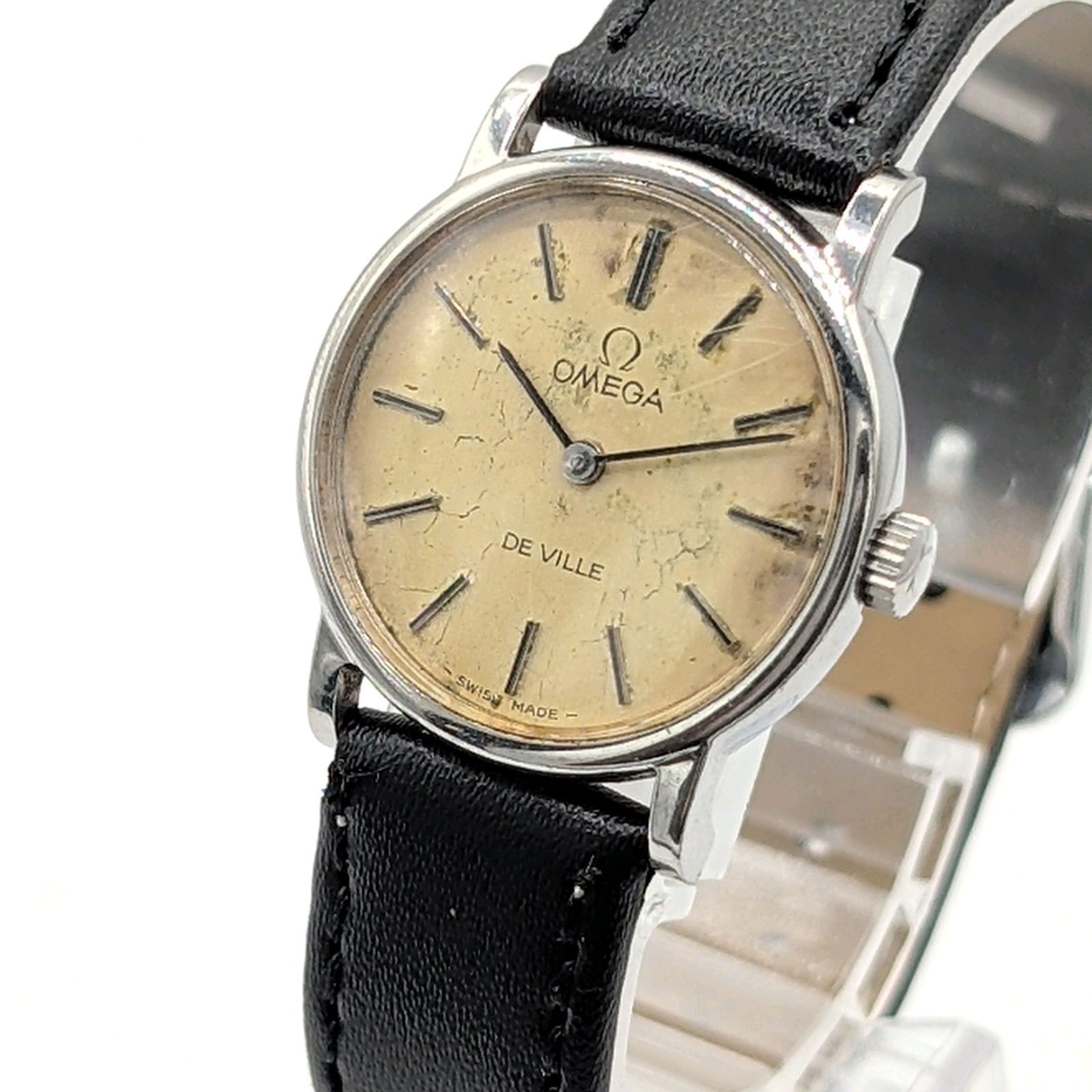 OMEGA DE VILLE Watch Hand Winding Ladies Round G dial Silver Y 2 K 00 S Working オメガ デビル 時計 手巻き式 レディース ラウンド ゴールド文字盤 シルバー ヴィンテージ