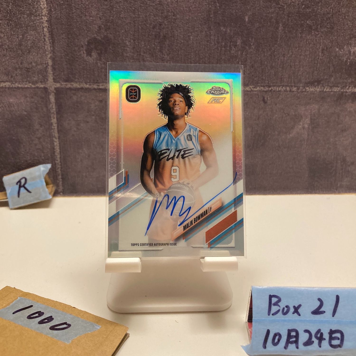 2021-22 Topps Chrome MALIK BOWMAN 直筆サインカード Overtime Elite