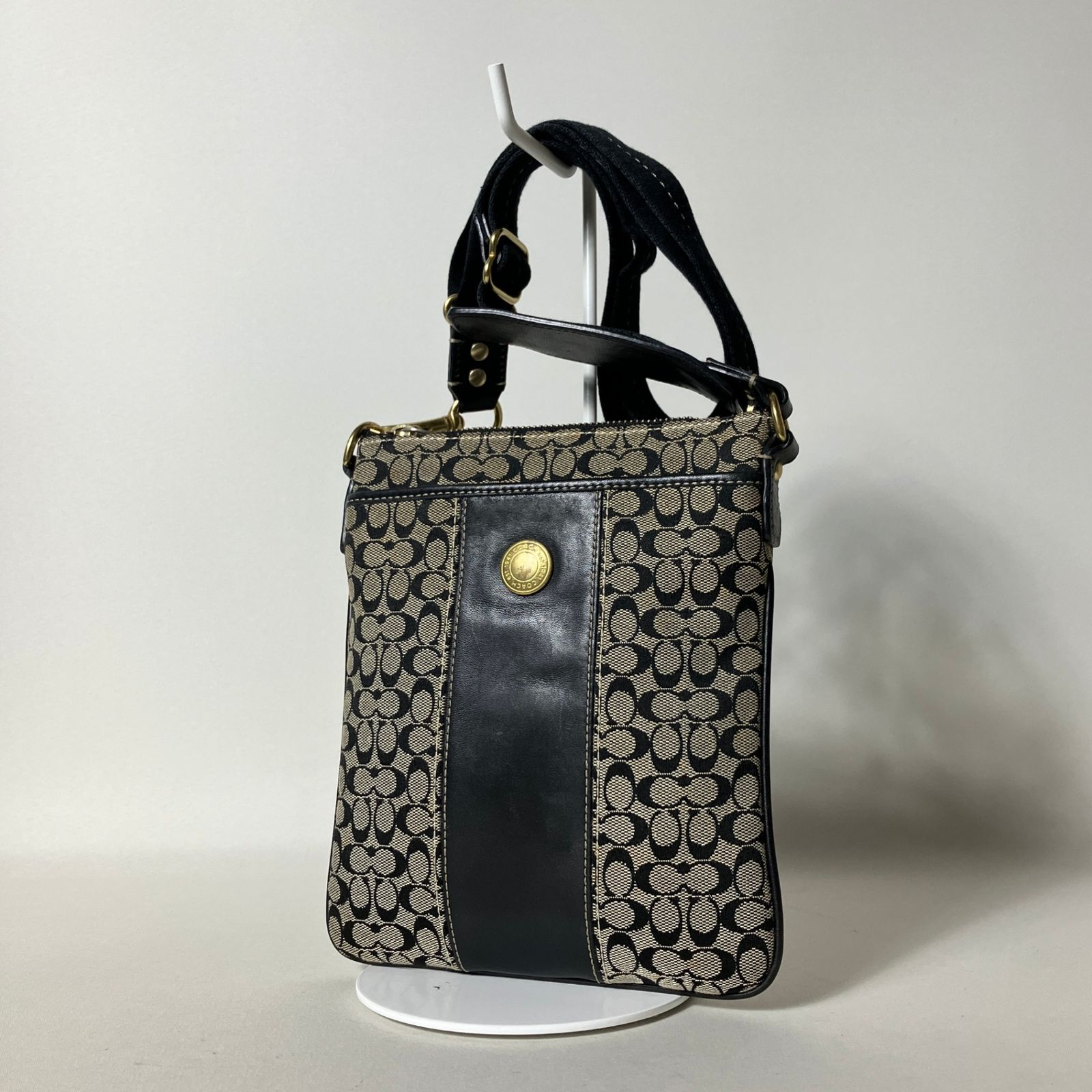 2510-466｜コーチ ミニシグネチャー ショルダーバッグ ブラック COACH 