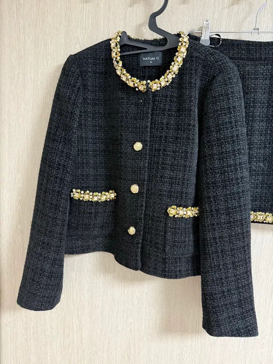 ウォニョン WONYOUNG チャンウォニョン ツイード セットアップ ジャケット スカート 黒