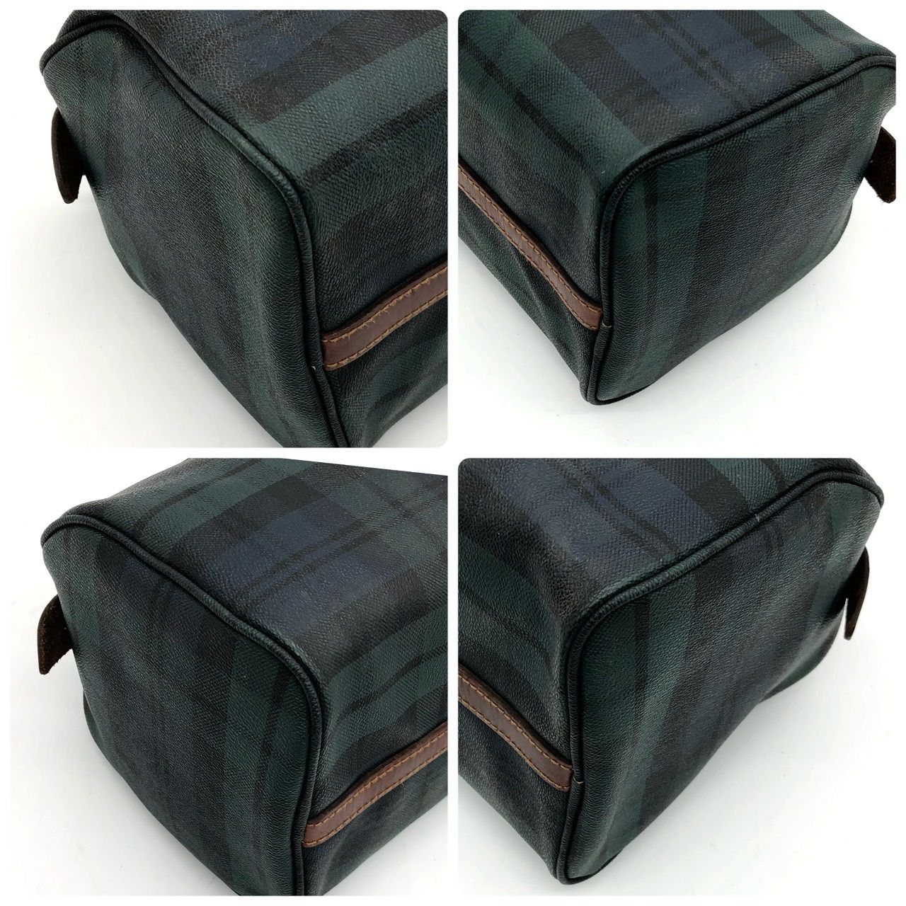 美品】ポロラルフローレン ミニボストンバッグ PVCレザー チェック柄