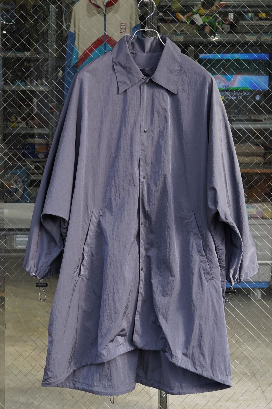 URU（ウル）2018SS HOODED NYLON JACKET／B.GRAY サイズ1 フード欠品