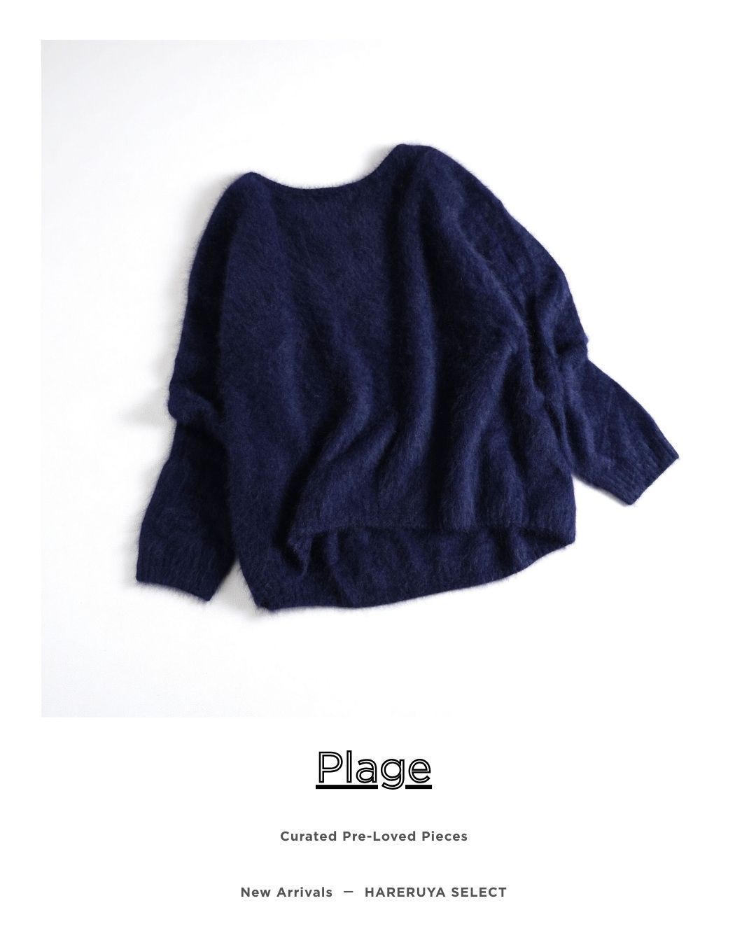 892 t Plage プラージュ 起毛ウール ニット プルオーバー F ネイビー