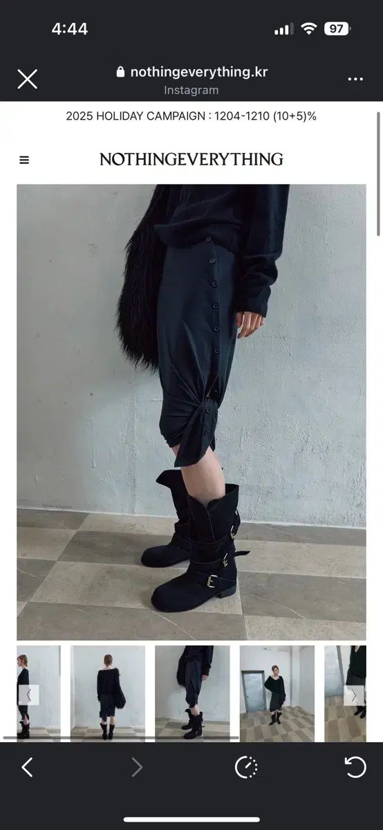 낫띵에브리띵 ボタン スカート ASYMMETRIC JERSEY