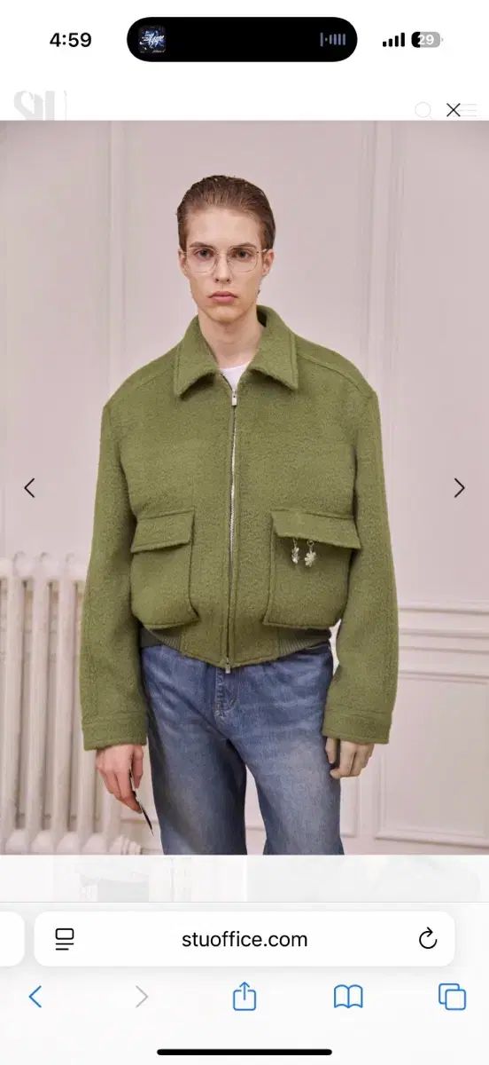 STUOFFICE ウール ジャケット オリーブ