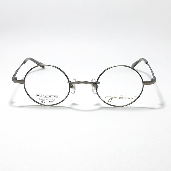 John Lennon ジョンレノン 度付可 made in Japan 丸メガネ クラシック 眼鏡 フレーム サングラス JL 1134-4-42 マットダークシルバー グレー