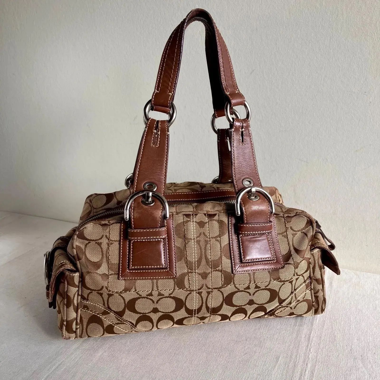 バッグ Coach Brown Suede Soho Hobo Handbag y2k 特別ファッション - Coach Brown Suede Soho Hobo Handbag y2k