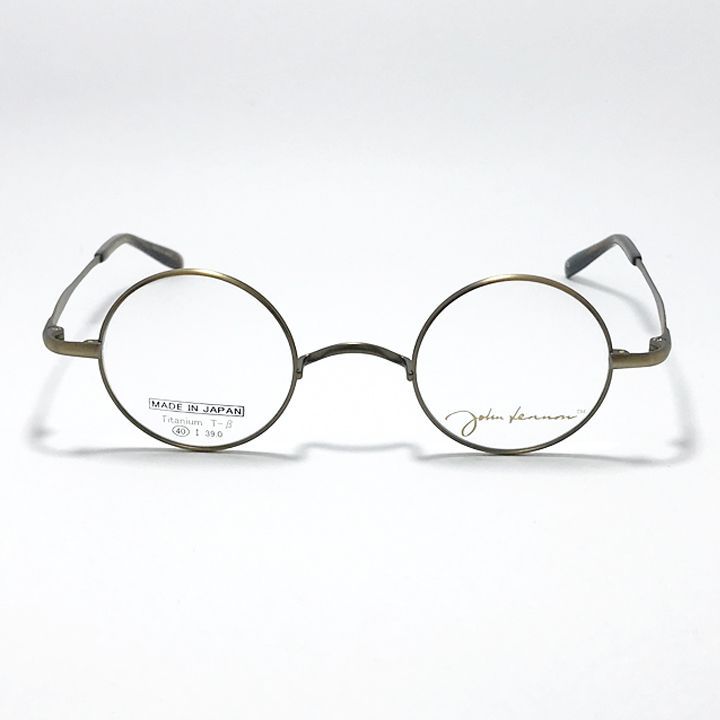 John Lennon ジョンレノン 度付可 made in Japan 丸メガネ クラシック 眼鏡 フレーム サングラス JL 1135-3-40 マットメタルブラウン