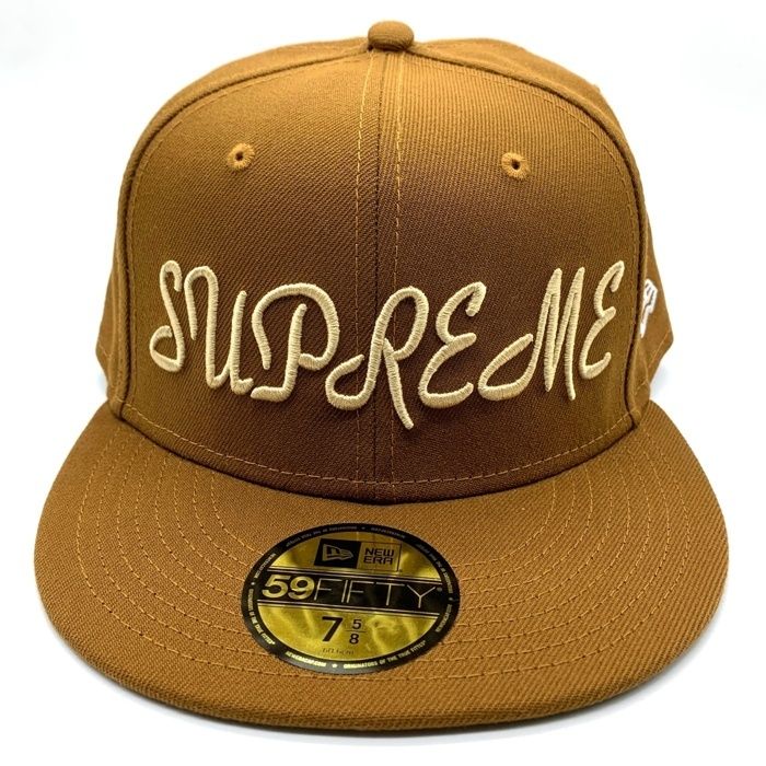 SUPREME シュプリーム 23 SS Era ニューエラ 59 FIFTY Script スクリプト ロゴ ベースボールキャップ ブラウン Size 7 5 8 60.6 cm