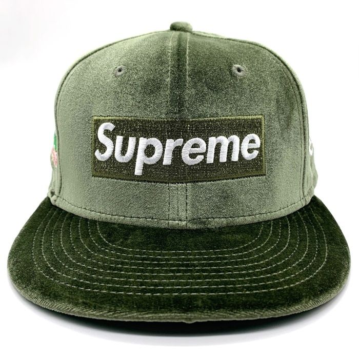 SUPREME シュプリーム 22 AW Era ニューエラ 59 FIFTY Velour Box Logo ベロアボックスロゴ ベースボールキャップ グリーン Size 7 5 8 60.6 cm