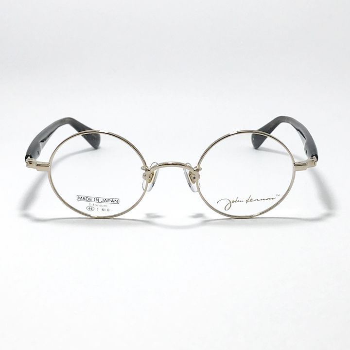 John Lennon ジョンレノン 度付可 made in Japan 丸メガネ クラシック 眼鏡 フレーム サングラス JL 1136-1-44 ゴールド クリアダークブラウン