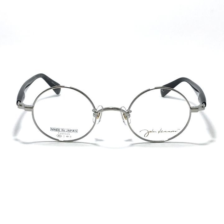 John Lennon ジョンレノン 度付可 made in Japan 丸メガネ クラシック 眼鏡 フレーム サングラス JL 1136-2-44 シルバー ブラック