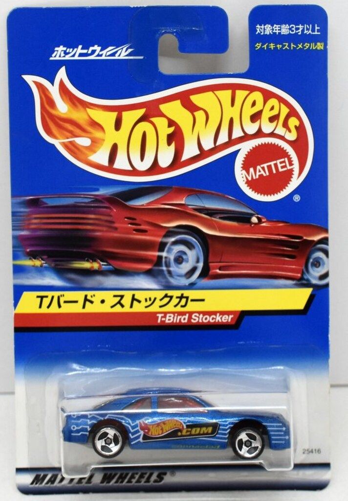 MATTEL/BANDAI 日本語カード HOTWHEELS Tバード ストックカー ブルー