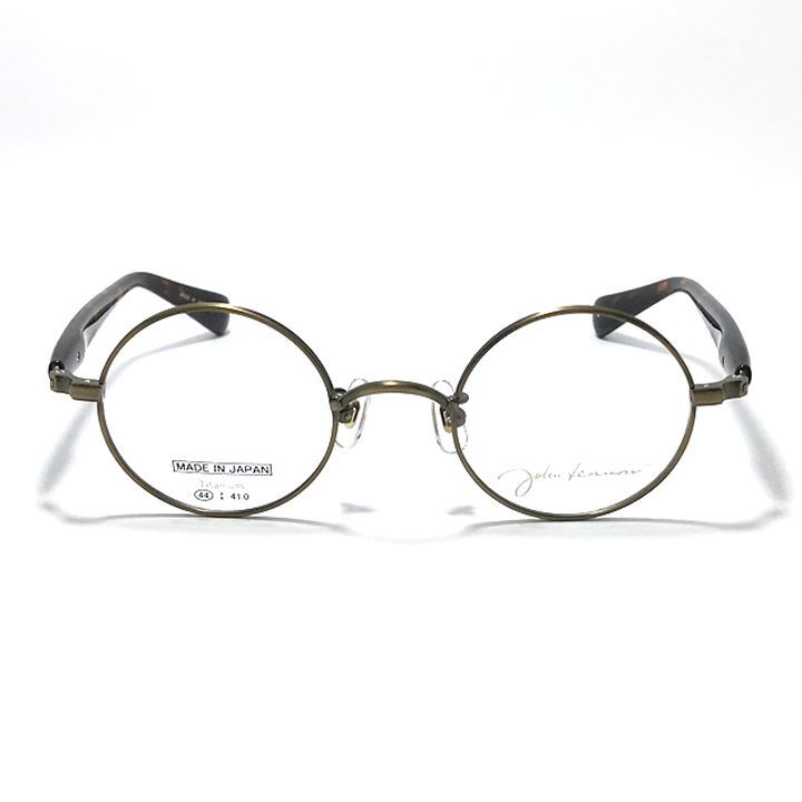 John Lennon ジョンレノン 度付可 made in Japan 丸メガネ クラシック 眼鏡 フレーム サングラス JL 1136-3-44 マットメタルブラウン ブラウンデミ