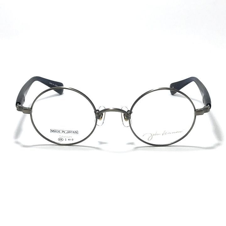 John Lennon ジョンレノン 度付可 made in Japan 丸メガネ クラシック 眼鏡 フレーム サングラス JL 1136-4-44 マットダークシルバー マットブラック