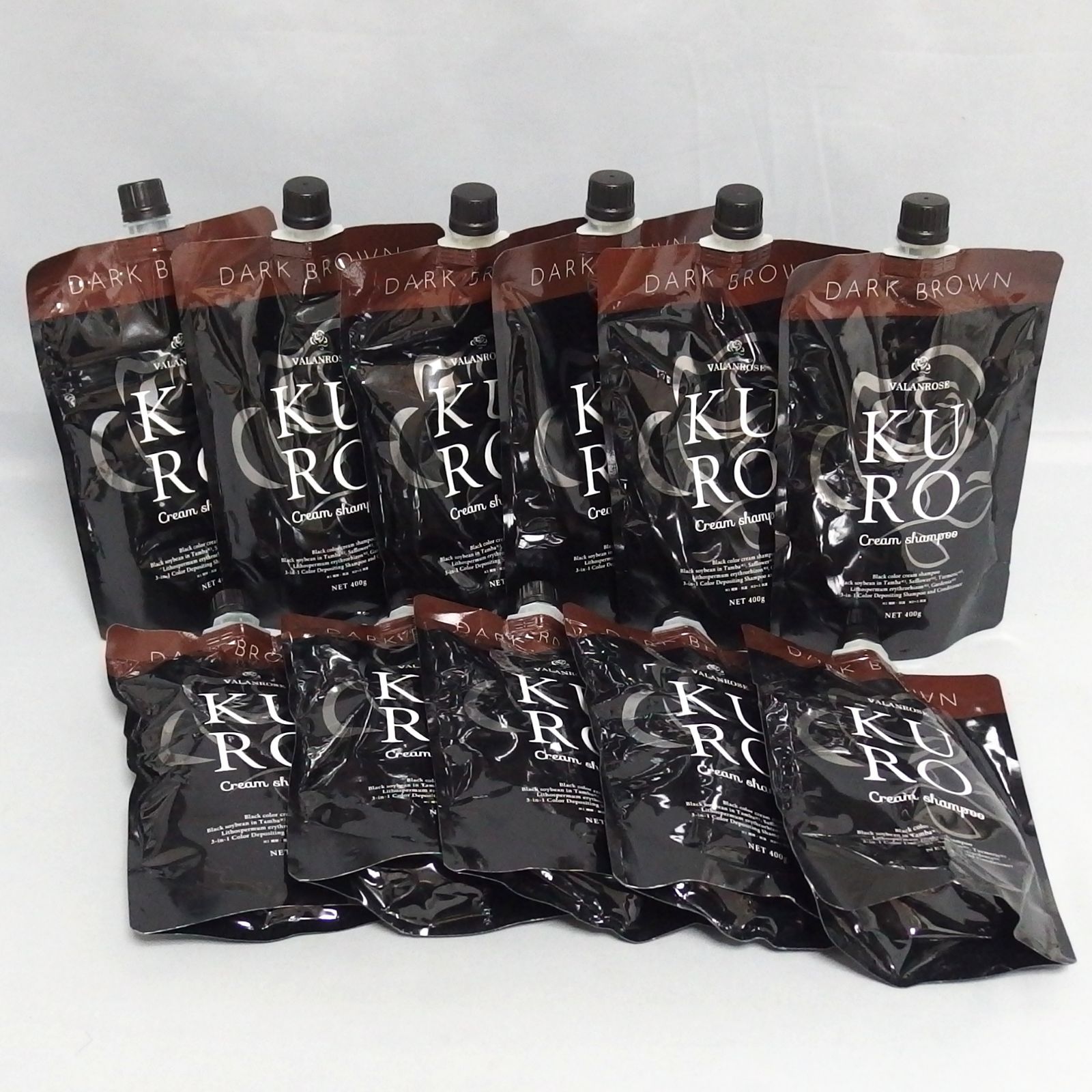 ♥ KURO Cream shampoo 400 g セット カラーシャンプー 白髪染め クロ クリームシャンプー ンローズ おまとめ