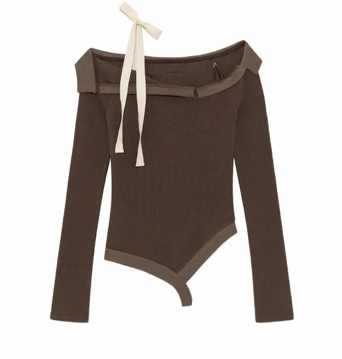 GLOWNY DEMI CUTOUT LONG SLEEVE BROWN s