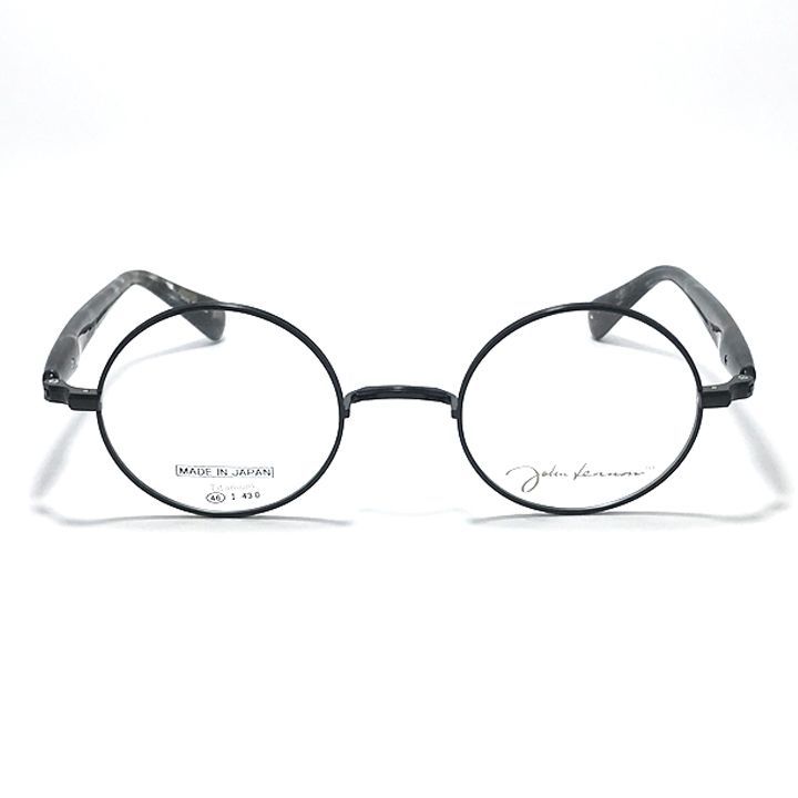 John Lennon ジョンレノン 度付可 made in Japan 丸メガネ クラシック 眼鏡 フレーム サングラス JL 1137-4-46 マットブラック ブラックデミ
