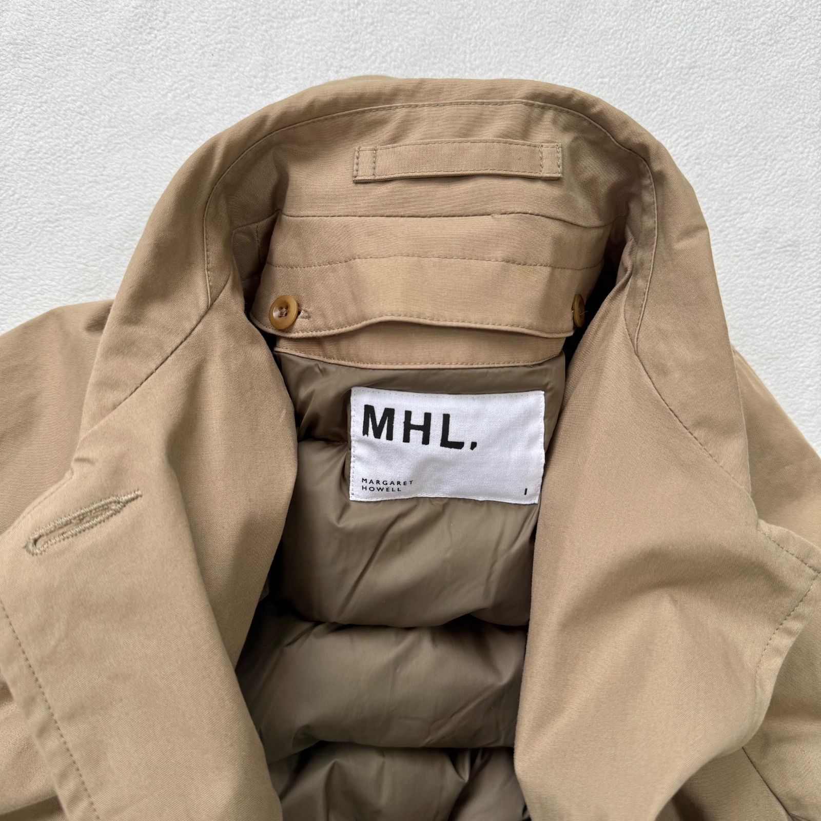 ✨希少✨エムエイチエル　ステンカラーコート　ダウンライナー　ベージュ　２ 極美品未使用級・サイズ1✨エムエイチエル 2way ダウンライナー付き