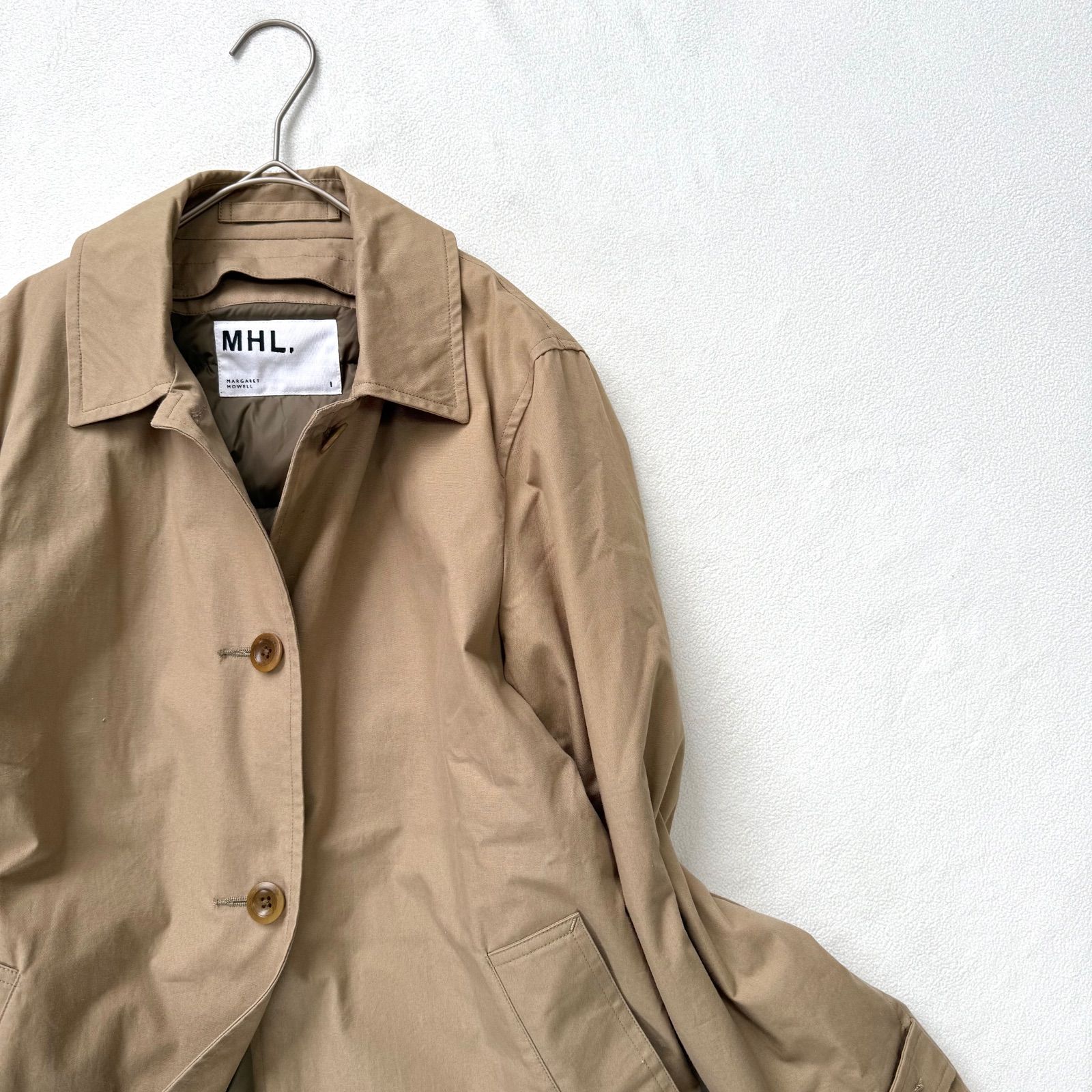 ✨希少✨エムエイチエル　ステンカラーコート　ダウンライナー　ベージュ　２ 極美品未使用級・サイズ1✨エムエイチエル 2way ダウンライナー付き
