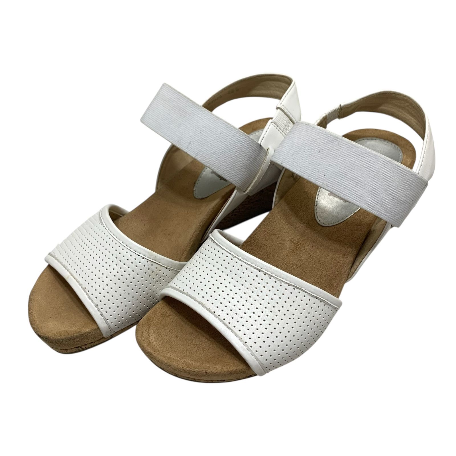 【極美品】フィットフィット (25) サンダル ストラップ ウェッジソール 本革 美品】フィットフィット (22.5) サンダル ストラップ ベルト